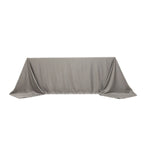 Lamour Satin 90"x132" Rectangle Tablecloth Silver - Soft & Silk - Like Seamless Table Cover - Bell Racket Store