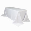 Lamour Satin 90"x132" Rectangle Tablecloth White - Soft & Silk - Like Seamless Table Cover for Weddings & Parties - Bell Racket Store