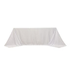 Lamour Satin 90"x132" Rectangle Tablecloth White - Soft & Silk - Like Seamless Table Cover for Weddings & Parties - Bell Racket Store