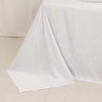 Lamour Satin 90"x132" Rectangle Tablecloth White - Soft & Silk - Like Seamless Table Cover for Weddings & Parties - Bell Racket Store