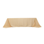 Lamour Satin 90"x156" Rectangle Tablecloth Beige - Luxurious, Soft Seamless Table Cover - Bell Racket Store
