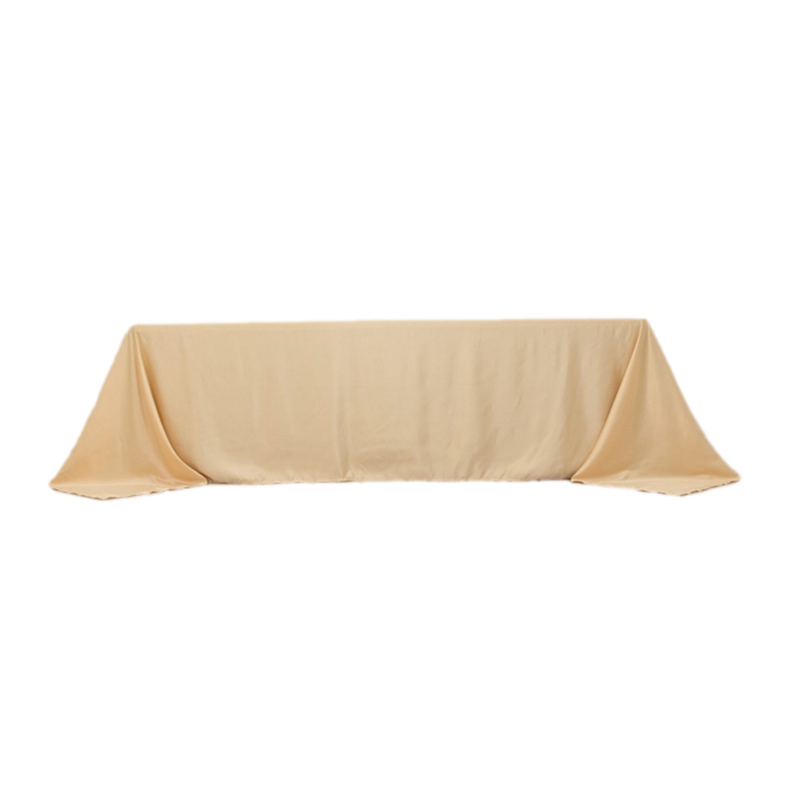 Lamour Satin 90"x156" Rectangle Tablecloth Beige - Luxurious, Soft Seamless Table Cover - Bell Racket Store