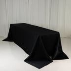 Lamour Satin 90"x156" Rectangle Tablecloth Black - Luxurious, Soft Seamless Table Cover for Stylish Settings - Bell Racket Store