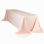 Lamour Satin 90"x156" Rectangle Tablecloth Blush - Luxurious, Soft Seamless Table Cover - Bell Racket Store