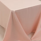Lamour Satin 90"x156" Rectangle Tablecloth Blush - Luxurious, Soft Seamless Table Cover - Bell Racket Store