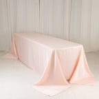 Lamour Satin 90"x156" Rectangle Tablecloth Blush - Luxurious, Soft Seamless Table Cover - Bell Racket Store
