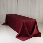 Lamour Satin 90"x156" Rectangle Tablecloth Burgundy - Luxurious, Soft Seamless Table Cover - Bell Racket Store