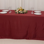 Lamour Satin 90"x156" Rectangle Tablecloth Burgundy - Luxurious, Soft Seamless Table Cover - Bell Racket Store