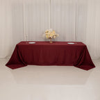 Lamour Satin 90"x156" Rectangle Tablecloth Burgundy - Luxurious, Soft Seamless Table Cover - Bell Racket Store