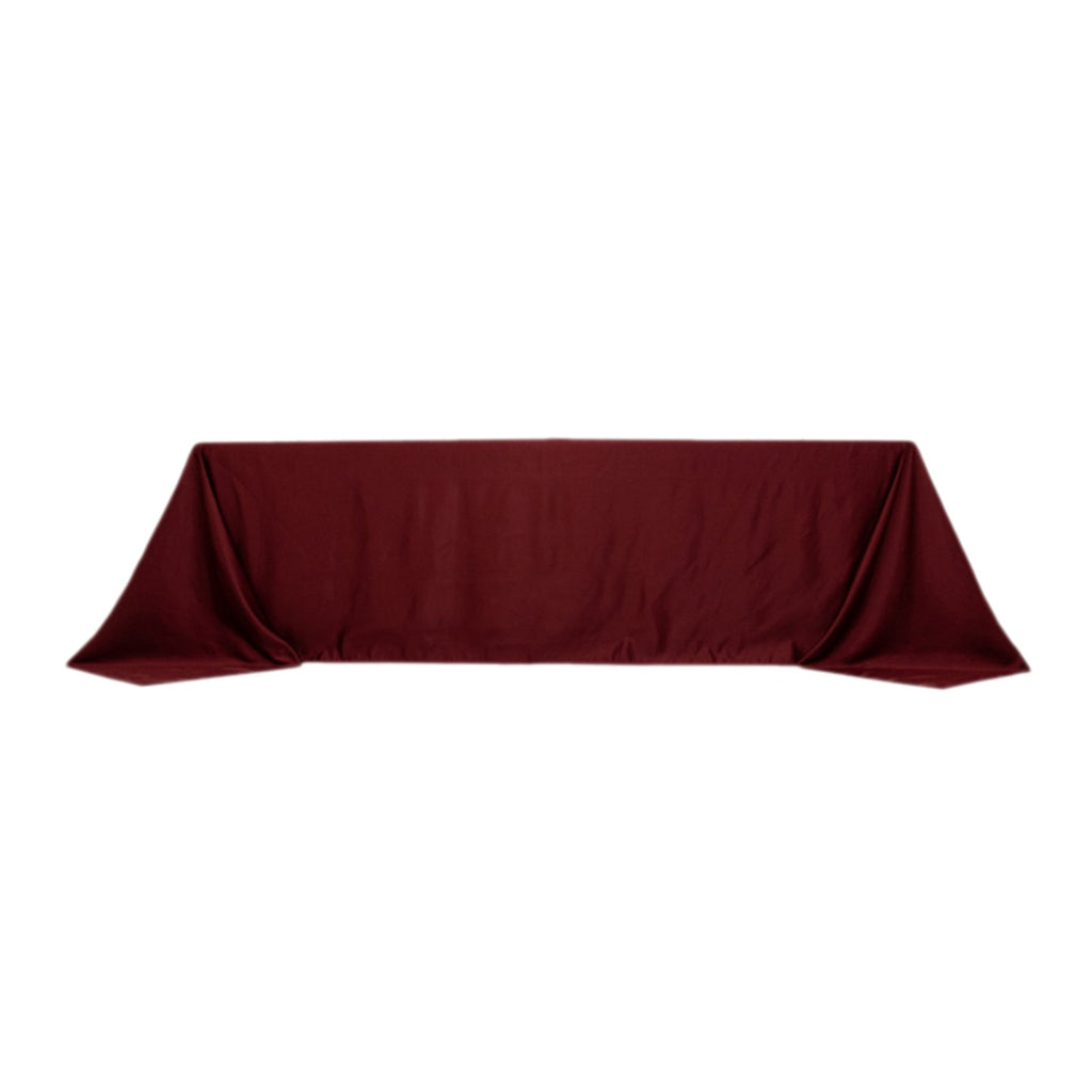 Lamour Satin 90"x156" Rectangle Tablecloth Burgundy - Luxurious, Soft Seamless Table Cover - Bell Racket Store