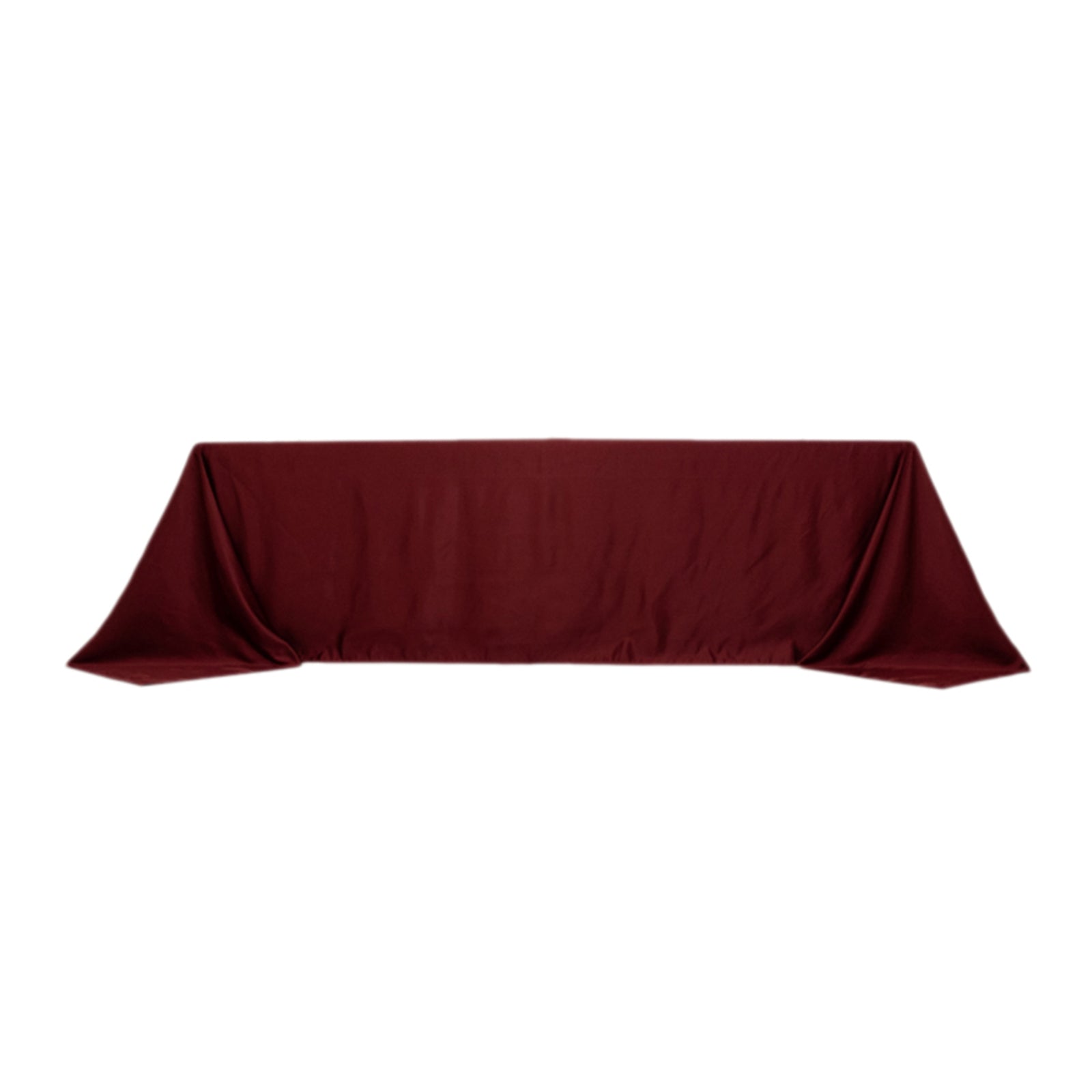 Lamour Satin 90"x156" Rectangle Tablecloth Burgundy - Luxurious, Soft Seamless Table Cover - Bell Racket Store