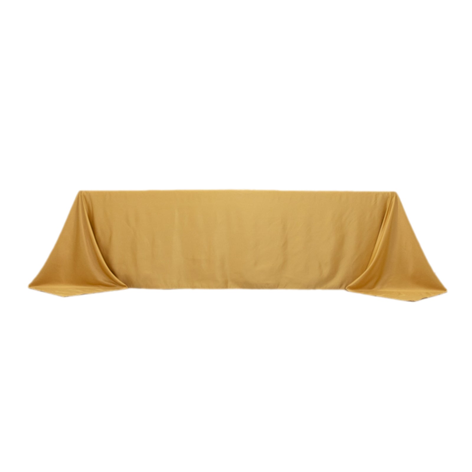 Lamour Satin 90"x156" Rectangle Tablecloth Champagne - Luxurious, Soft Seamless Table Cover - Bell Racket Store