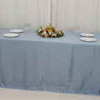 Lamour Satin 90"x156" Rectangle Tablecloth Dusty Blue - Luxurious, Soft Seamless Table Cover - Bell Racket Store