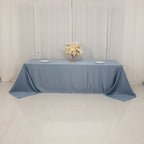 Lamour Satin 90"x156" Rectangle Tablecloth Dusty Blue - Luxurious, Soft Seamless Table Cover - Bell Racket Store