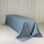 Lamour Satin 90"x156" Rectangle Tablecloth Dusty Blue - Luxurious, Soft Seamless Table Cover - Bell Racket Store