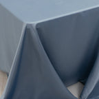 Lamour Satin 90"x156" Rectangle Tablecloth Dusty Blue - Luxurious, Soft Seamless Table Cover - Bell Racket Store