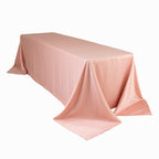 Lamour Satin 90"x156" Rectangle Tablecloth Dusty Rose - Luxurious, Soft Seamless Table Cover - Bell Racket Store