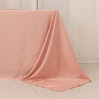 Lamour Satin 90"x156" Rectangle Tablecloth Dusty Rose - Luxurious, Soft Seamless Table Cover - Bell Racket Store