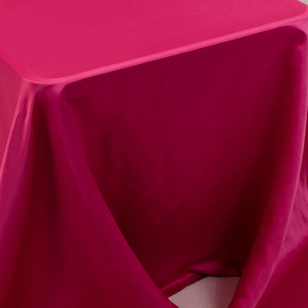 Lamour Satin 90"x156" Rectangle Tablecloth Fuchsia - Luxurious, Soft Seamless Table Cover - Bell Racket Store