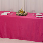 Lamour Satin 90"x156" Rectangle Tablecloth Fuchsia - Luxurious, Soft Seamless Table Cover - Bell Racket Store