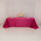 Lamour Satin 90"x156" Rectangle Tablecloth Fuchsia - Luxurious, Soft Seamless Table Cover - Bell Racket Store