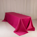 Lamour Satin 90"x156" Rectangle Tablecloth Fuchsia - Luxurious, Soft Seamless Table Cover - Bell Racket Store