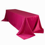 Lamour Satin 90"x156" Rectangle Tablecloth Fuchsia - Luxurious, Soft Seamless Table Cover - Bell Racket Store