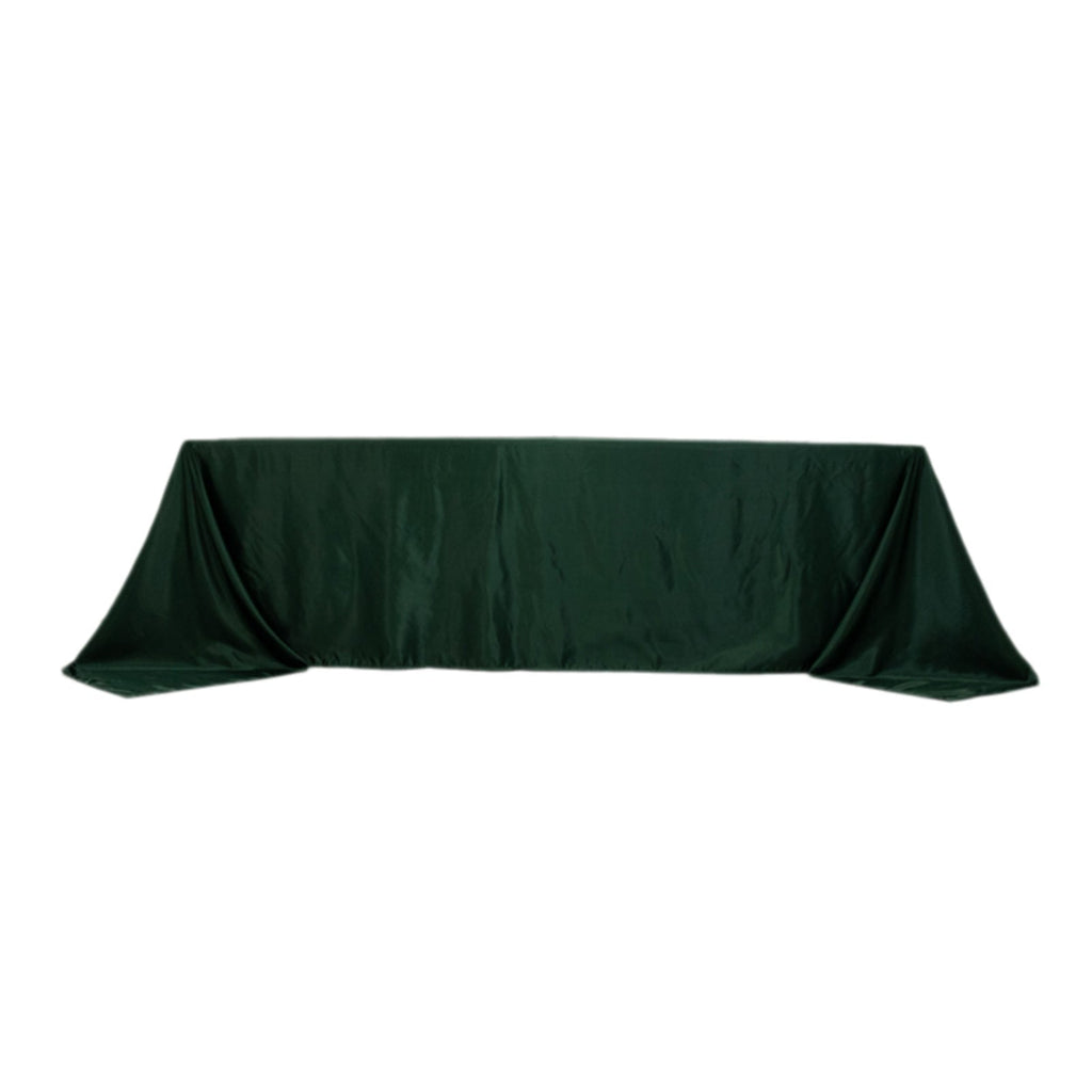 Lamour Satin 90"x156" Rectangle Tablecloth Hunter Emerald Green - Luxurious, Soft Seamless Table Cover - Bell Racket Store