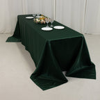 Lamour Satin 90"x156" Rectangle Tablecloth Hunter Emerald Green - Luxurious, Soft Seamless Table Cover - Bell Racket Store