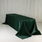 Lamour Satin 90"x156" Rectangle Tablecloth Hunter Emerald Green - Luxurious, Soft Seamless Table Cover - Bell Racket Store