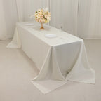 Lamour Satin 90"x156" Rectangle Tablecloth Ivory - Luxurious, Soft Seamless Table Cover - Bell Racket Store