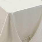 Lamour Satin 90"x156" Rectangle Tablecloth Ivory - Luxurious, Soft Seamless Table Cover - Bell Racket Store