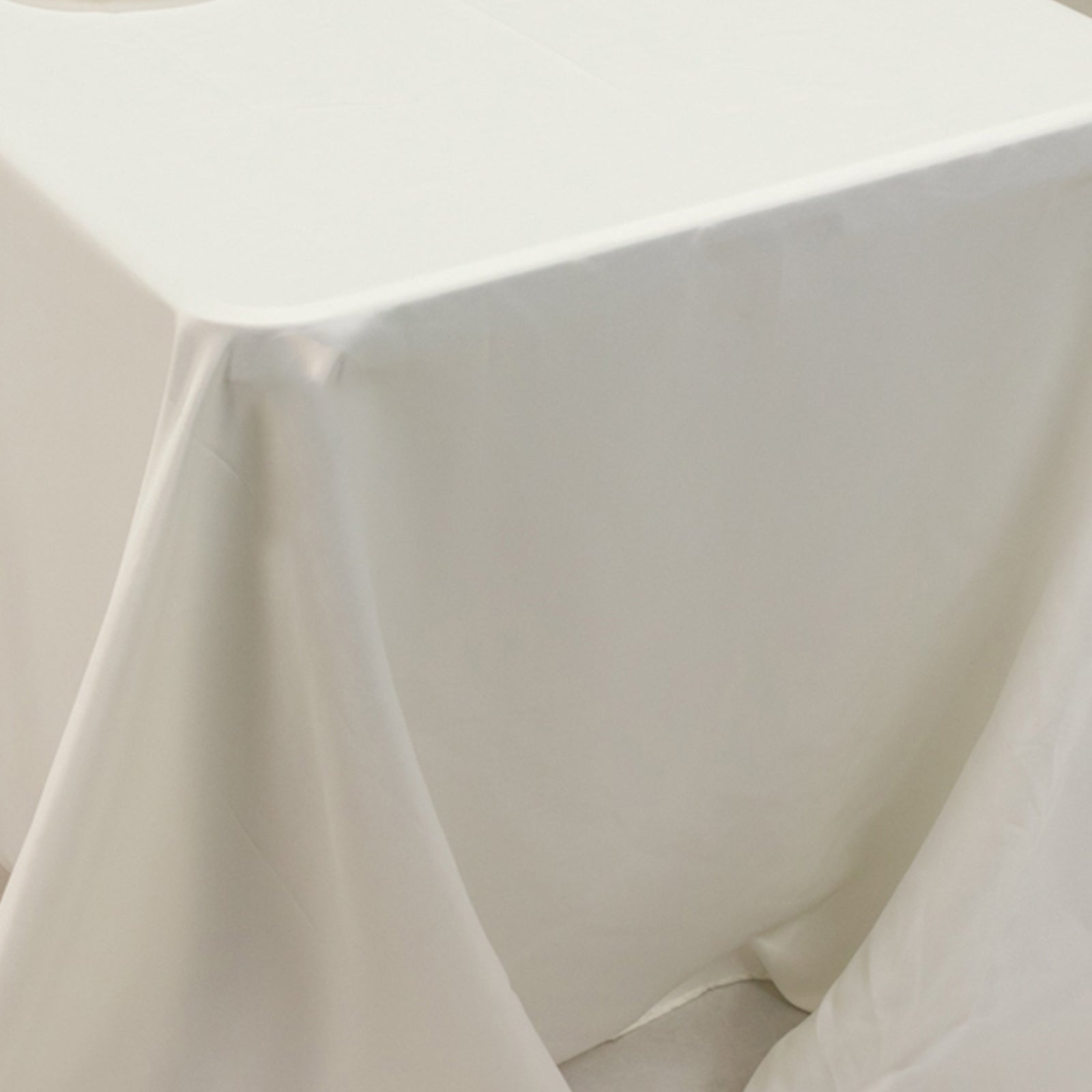 Lamour Satin 90"x156" Rectangle Tablecloth Ivory - Luxurious, Soft Seamless Table Cover - Bell Racket Store