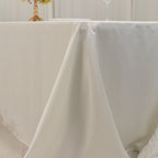 Lamour Satin 90"x156" Rectangle Tablecloth Ivory - Luxurious, Soft Seamless Table Cover - Bell Racket Store