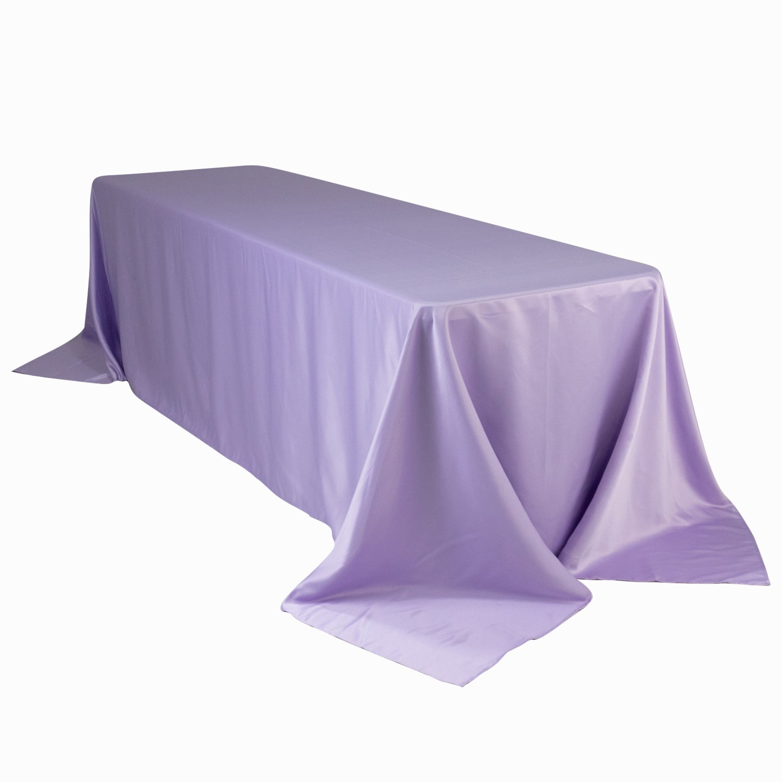 Lamour Satin 90"x156" Rectangle Tablecloth Lavender Lilac - Luxurious, Soft Seamless Table Cover - Bell Racket Store