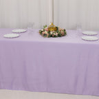 Lamour Satin 90"x156" Rectangle Tablecloth Lavender Lilac - Luxurious, Soft Seamless Table Cover - Bell Racket Store