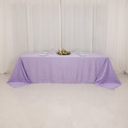 Lamour Satin 90"x156" Rectangle Tablecloth Lavender Lilac - Luxurious, Soft Seamless Table Cover - Bell Racket Store