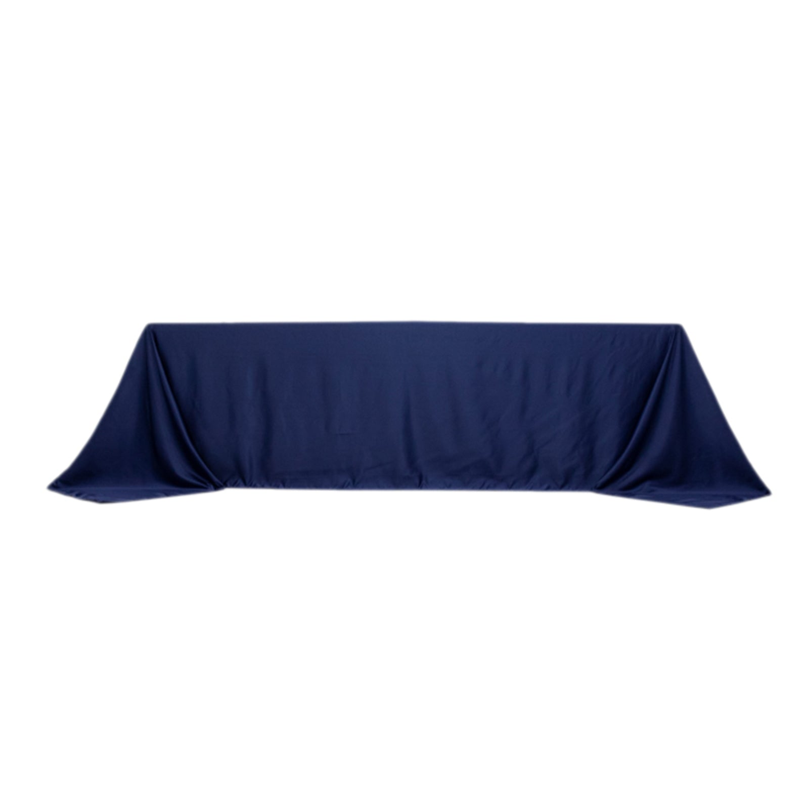 Lamour Satin 90"x156" Rectangle Tablecloth Navy Blue - Luxurious, Soft Seamless Table Cover - Bell Racket Store