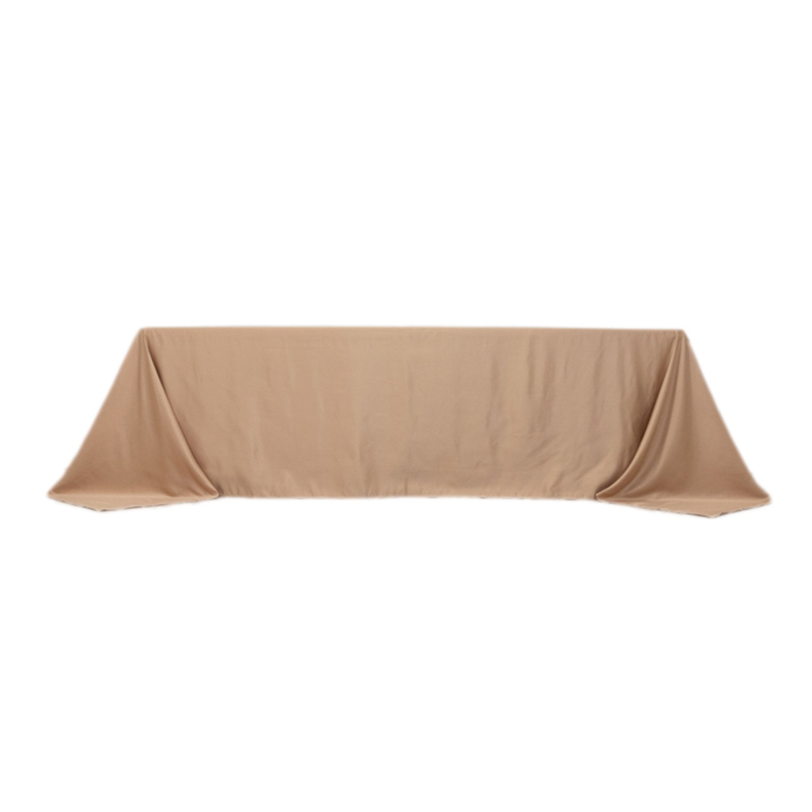 Lamour Satin 90"x156" Rectangle Tablecloth Nude - Luxurious, Soft Seamless Table Cover - Bell Racket Store