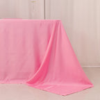 Lamour Satin 90"x156" Rectangle Tablecloth Pink - Luxurious, Soft Seamless Table Cover - Bell Racket Store
