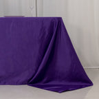 Lamour Satin 90"x156" Rectangle Tablecloth Purple - Luxurious, Soft Seamless Table Cover - Bell Racket Store