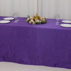 Lamour Satin 90"x156" Rectangle Tablecloth Purple - Luxurious, Soft Seamless Table Cover - Bell Racket Store