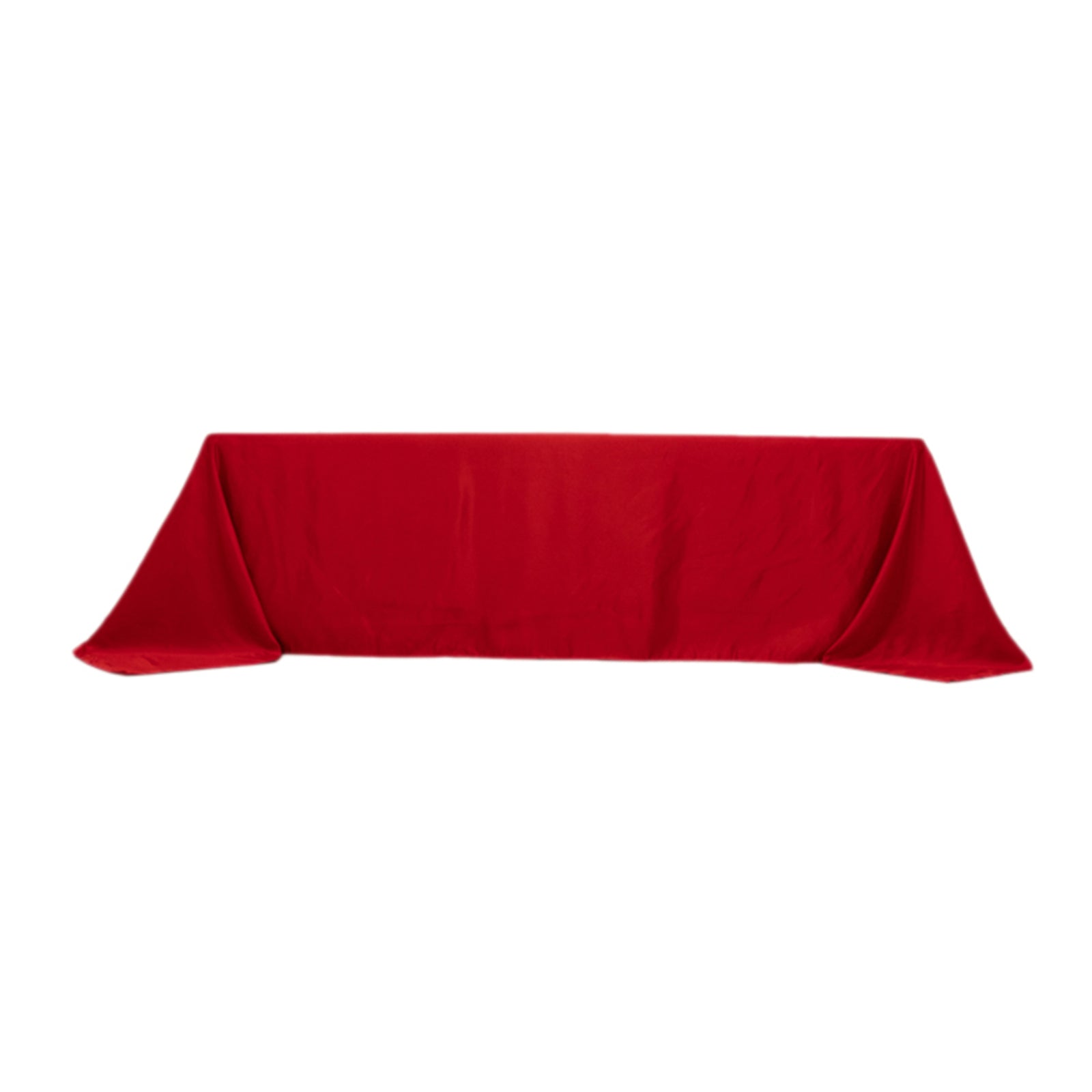 Lamour Satin 90"x156" Rectangle Tablecloth Red - Luxurious, Soft Seamless Table Cover - Bell Racket Store
