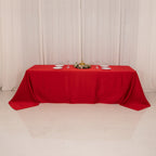 Lamour Satin 90"x156" Rectangle Tablecloth Red - Luxurious, Soft Seamless Table Cover - Bell Racket Store