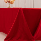 Lamour Satin 90"x156" Rectangle Tablecloth Red - Luxurious, Soft Seamless Table Cover - Bell Racket Store