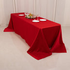 Lamour Satin 90"x156" Rectangle Tablecloth Red - Luxurious, Soft Seamless Table Cover - Bell Racket Store