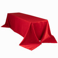 Lamour Satin 90"x156" Rectangle Tablecloth Red - Luxurious, Soft Seamless Table Cover - Bell Racket Store