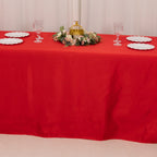 Lamour Satin 90"x156" Rectangle Tablecloth Red - Luxurious, Soft Seamless Table Cover - Bell Racket Store