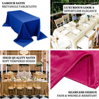 Lamour Satin 90"x156" Rectangle Tablecloth Royal Blue - Luxurious, Soft Seamless Table Cover - Bell Racket Store