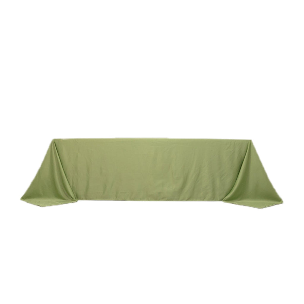 Lamour Satin 90"x156" Rectangle Tablecloth Sage Green - Luxurious, Soft Seamless Table Cover - Bell Racket Store
